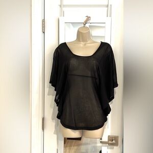 Karoo Mark Eisen black sheer sweater top. Size 0 / XS